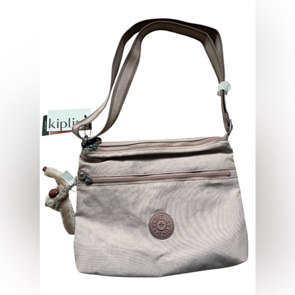 Kipling KI9464 Annabelle & Gorilla Charm 2 Piece Dusty Taupe Messenger Bag NWT